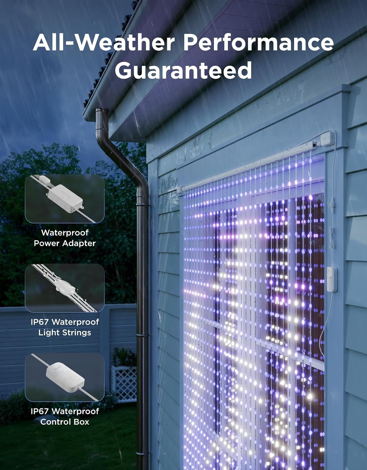 Govee Smart Curtain Lights Pro, 960 LEDs, 5.4×5.7ft for Holiday Decor