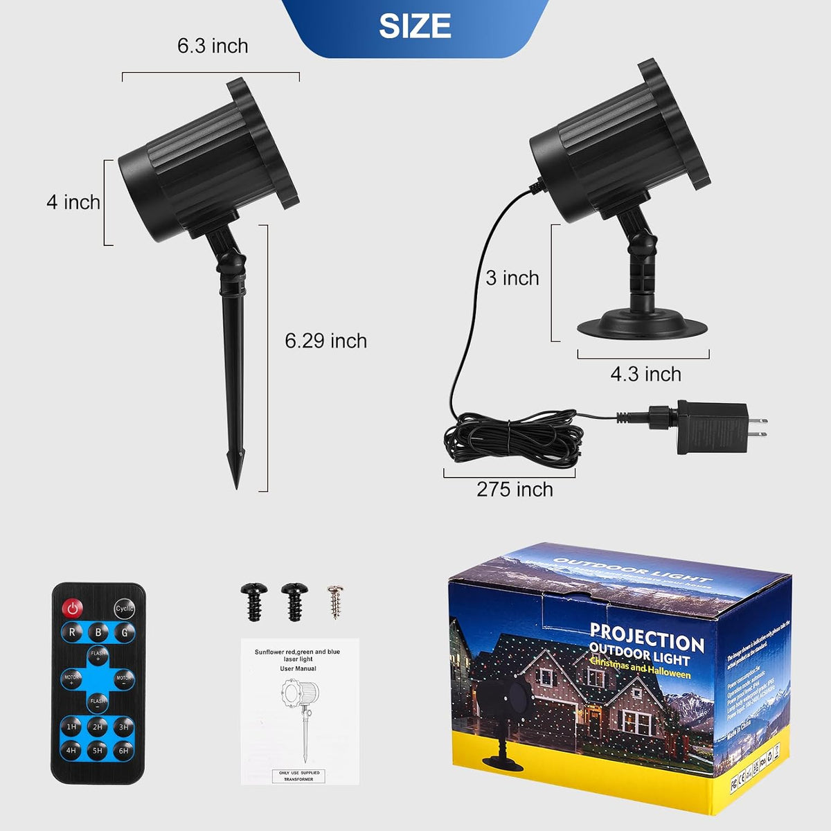 Outdoor RGB Laser Projector Lights 3 Color Starry Sky Firefly Effect