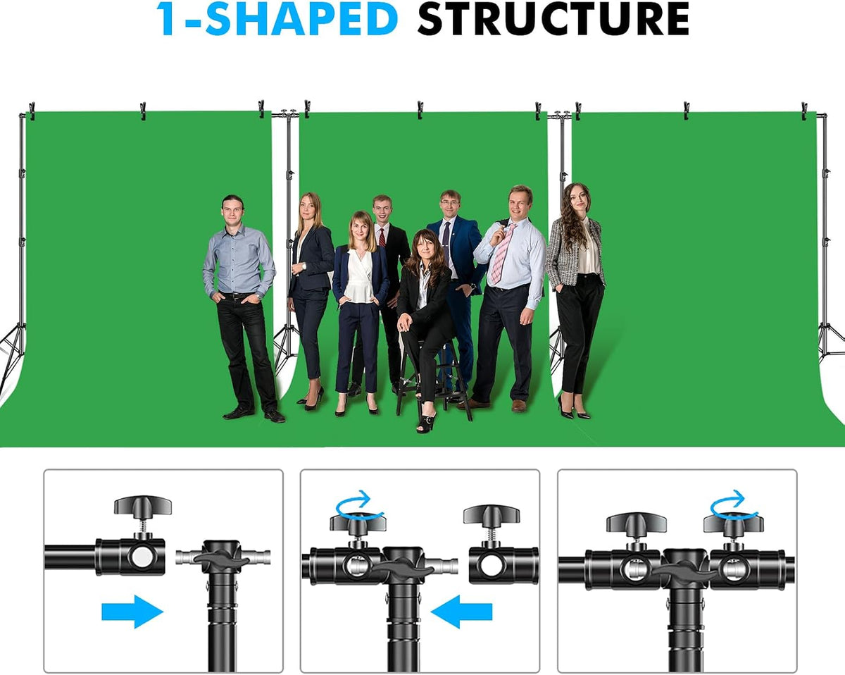 HYJ-INC Photo Video Studio 30ft (Wide) x 10ft (Tall) Heavy Duty Adjustable Wi...
