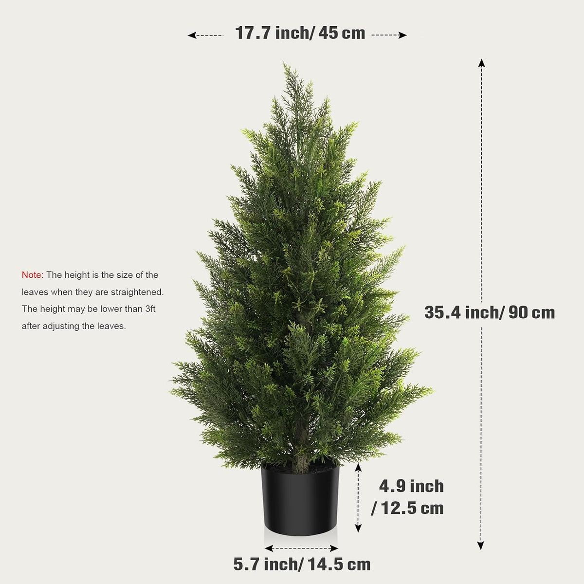 Vitalismo 3FT UV-Resistant Artificial Cedar Trees for Front Porch Set of 2