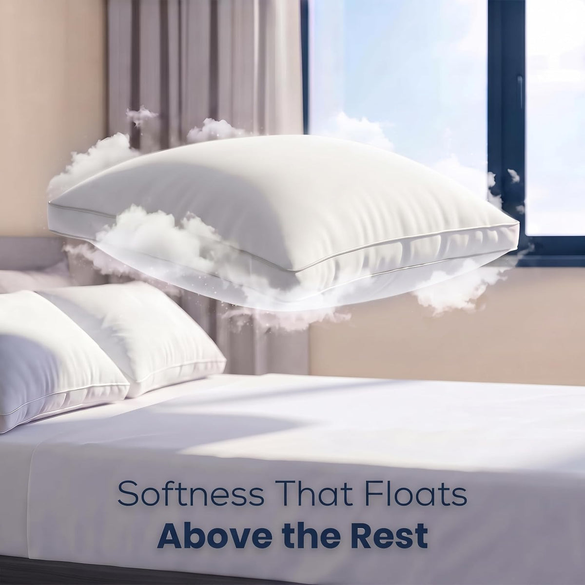 Utopia Bedding Gusset Bed Pillow, Hotel Pillows Queen Size Set of 4, White