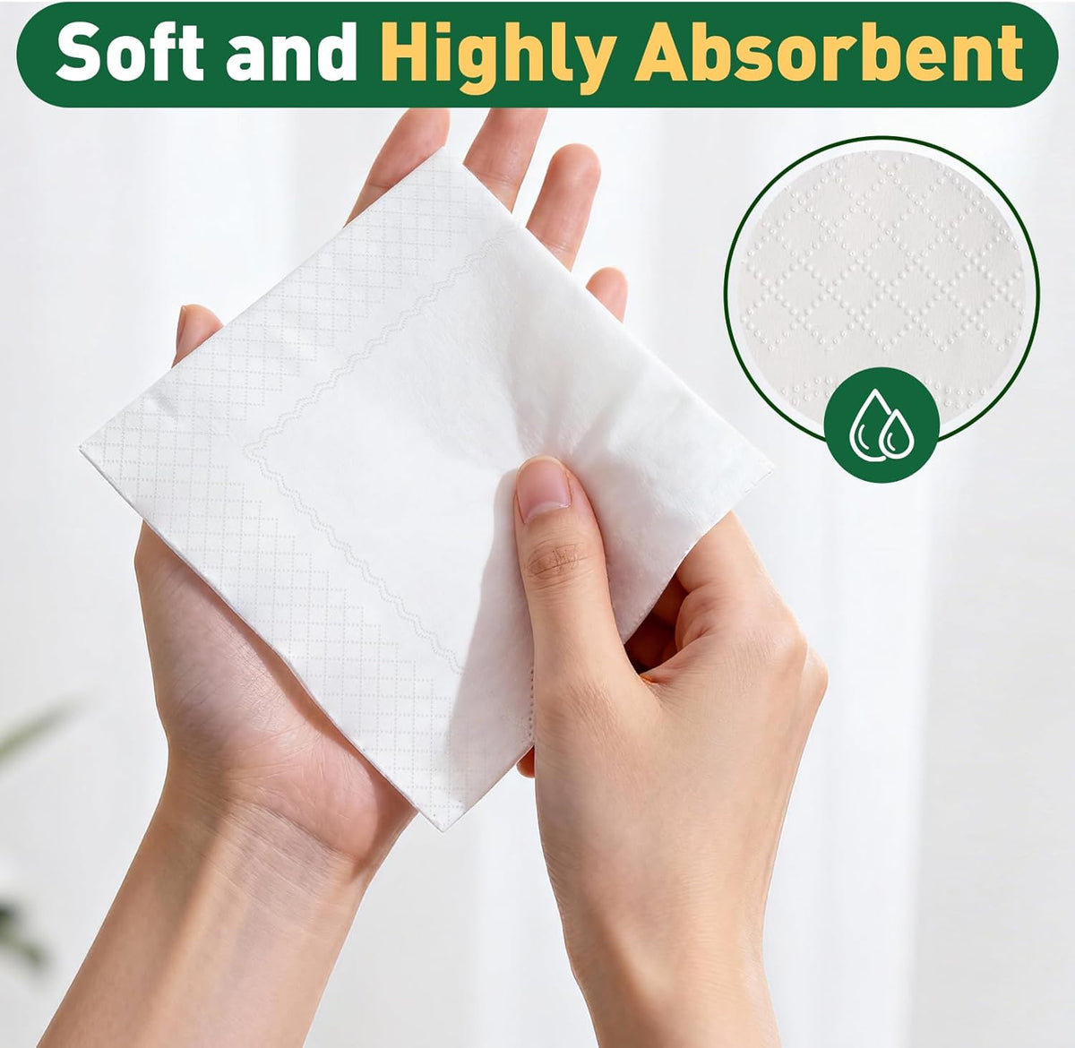 1500 Count White Cocktail Napkins Paper, 2-Ply Cocktails Napkin Bulk, 4.5 x 4...