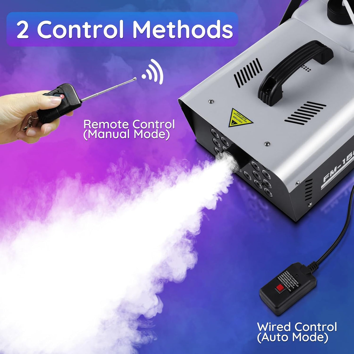 1500W Fog Machine Halloween Outdoor, 20000 CFM Smoke Machine Fog Indoor with ...