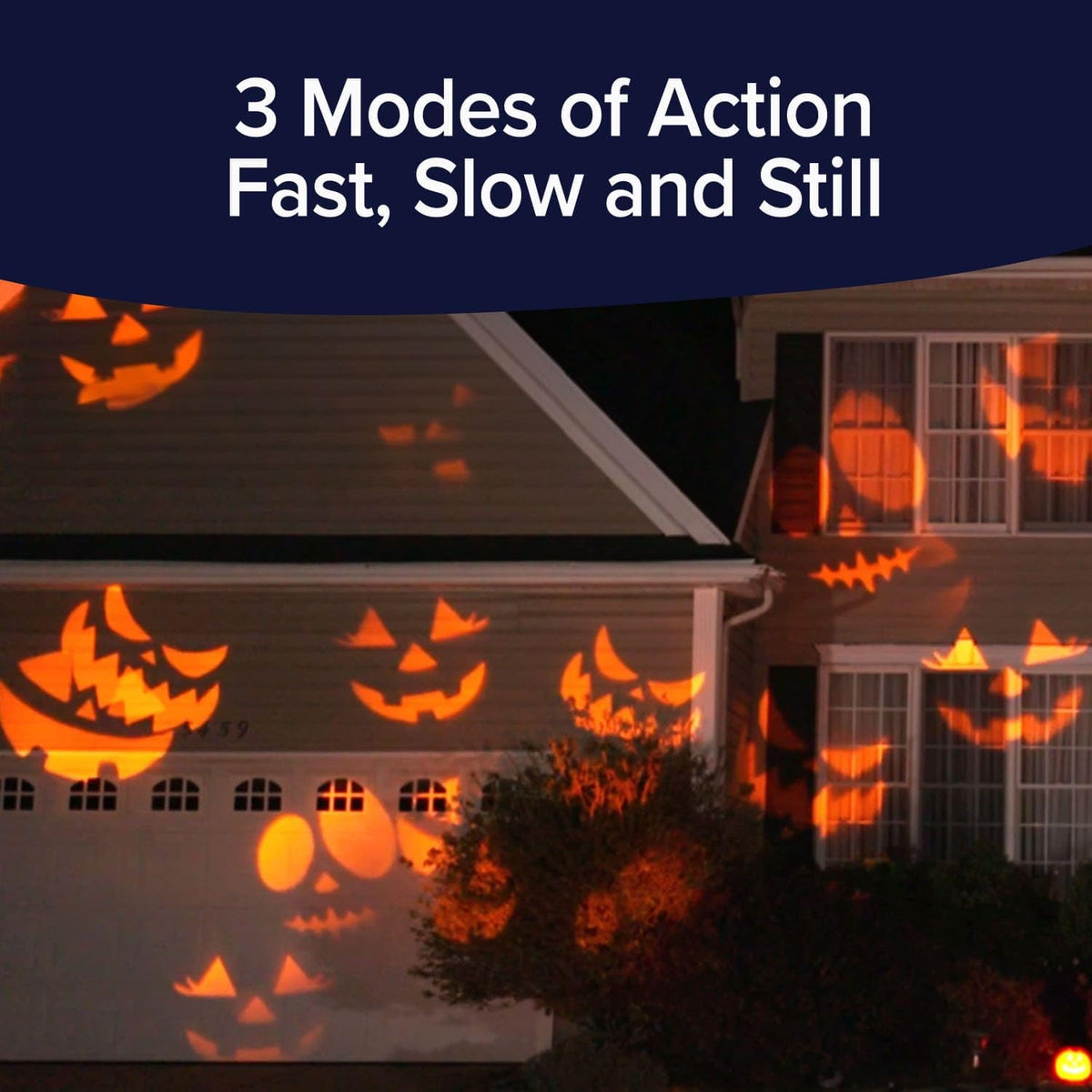 Star Shower Slide Show Halloween LED Projector, 6 Slides, Full-Color