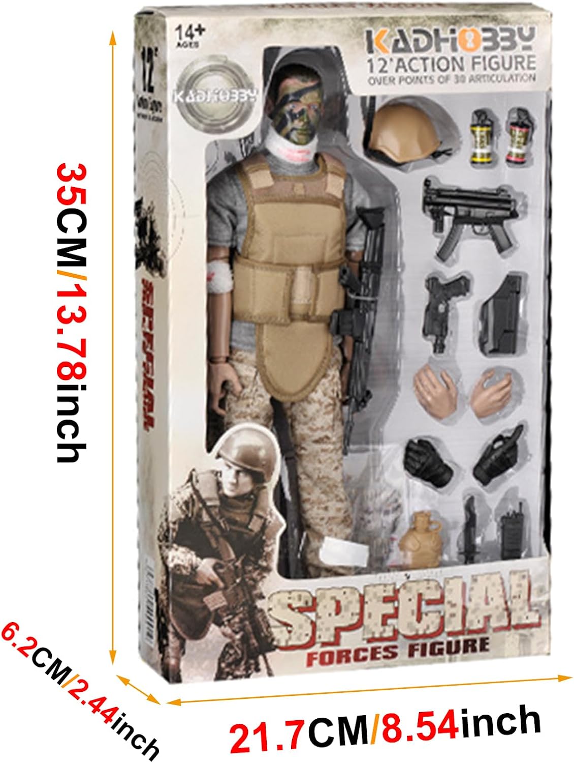 12 Inch Action Figures Military Set, 1/6 Scale Soldier Model Set with Weapons...