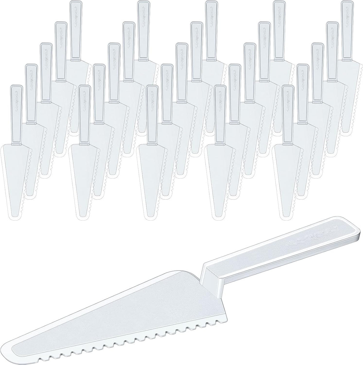 Suclain 100 Pcs Disposable Plastic Cake Cutter 9.1 Inch Bulk,Clear