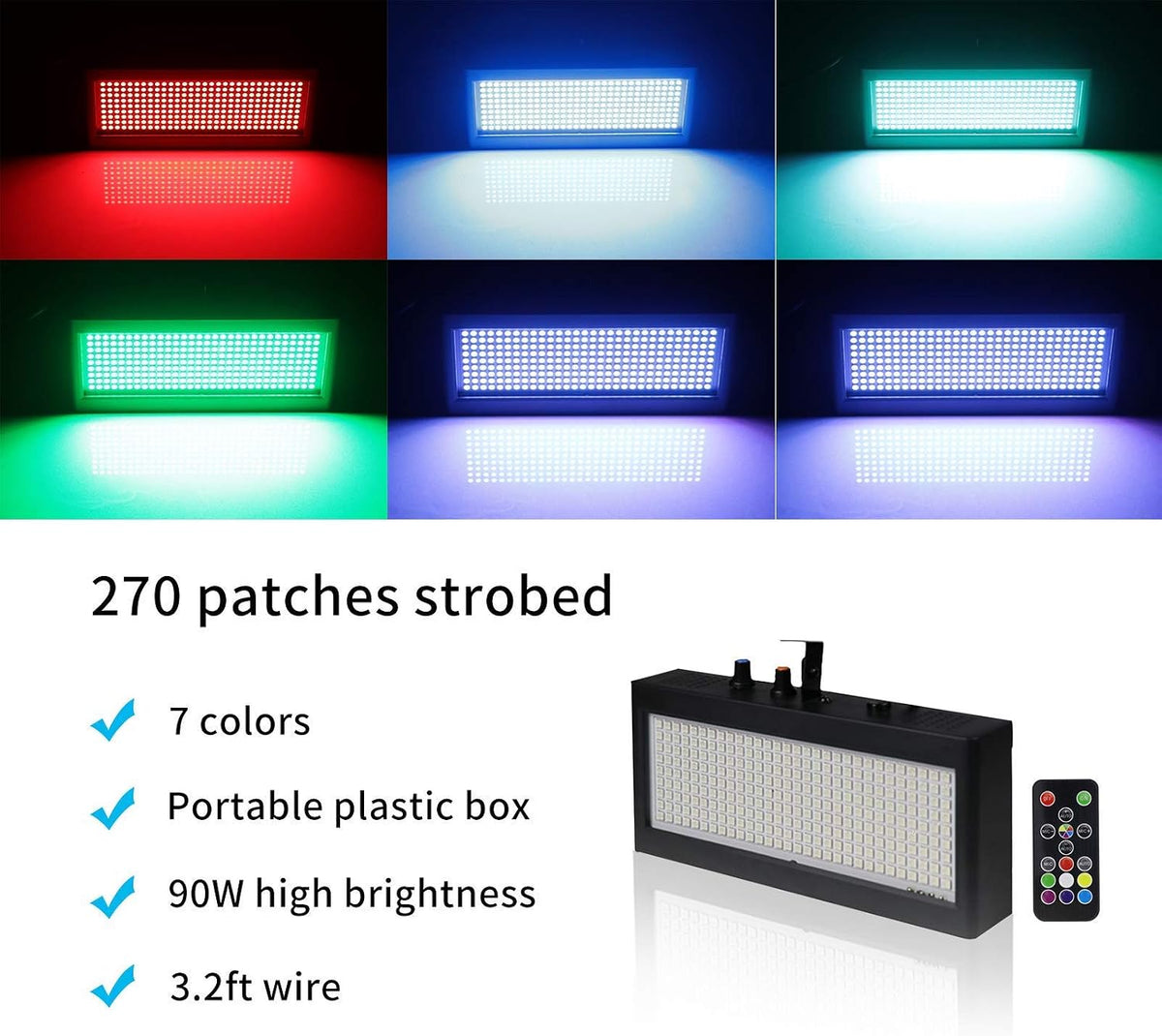 Stage Strobe Light, Super Bright Flash Stage Lighting, Sound Activated and Sp...
