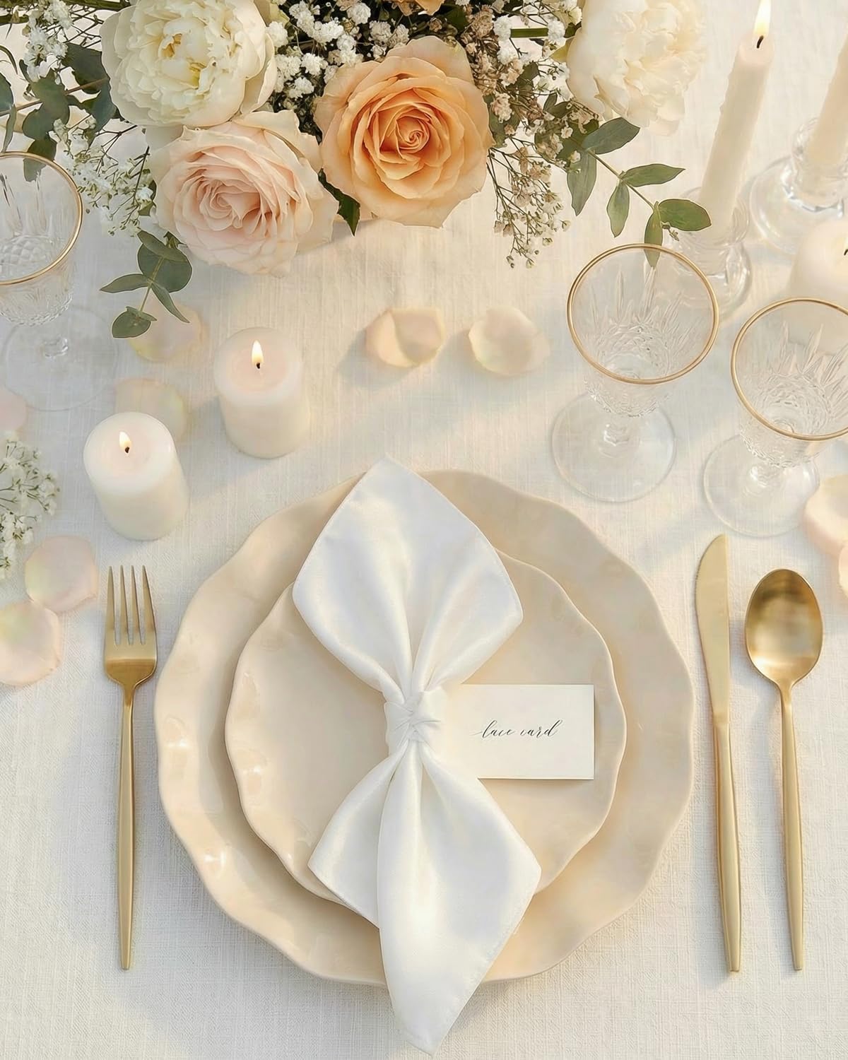 LIYH 24 Pcs Plastic Plates Reusable,Unbreakable Dinner Plates, Scalloped Plas...