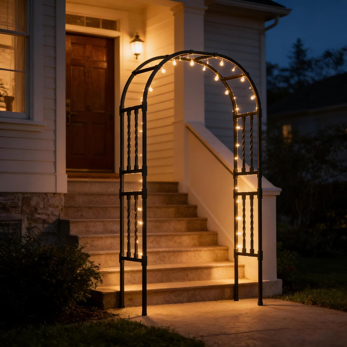 Square Tube Metal Garden Arch Trellis for Climbing Plants,4.9x7.9FT