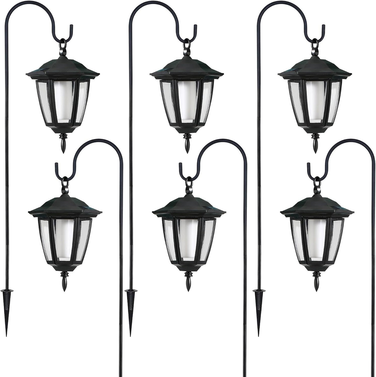 Dynaming 6 Pack Solar Flame Hanging Lights Outdoor, Halloween Solar Flickerin...