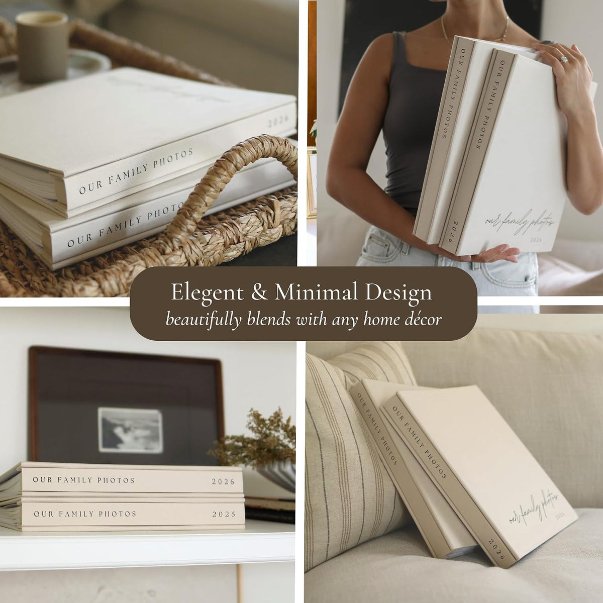 Family Photo Album 4x6 Pictures Large Linen Picture Book