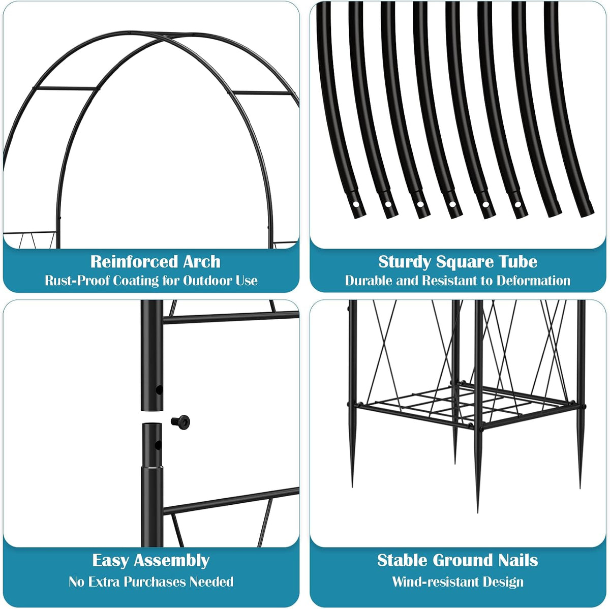 Heavy Duty Garden Arch Trellis for Climbing Plants Metal Garden Arbors