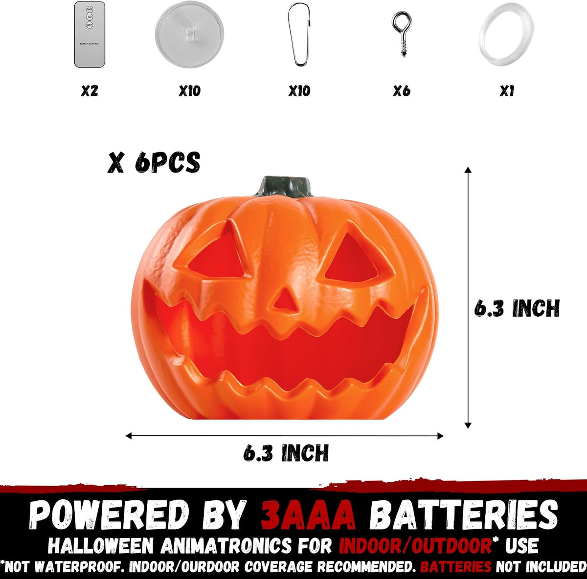 Halloween Hanging Decorations Pumpkin Lights, LED Flameless Floating Jack-O-L...