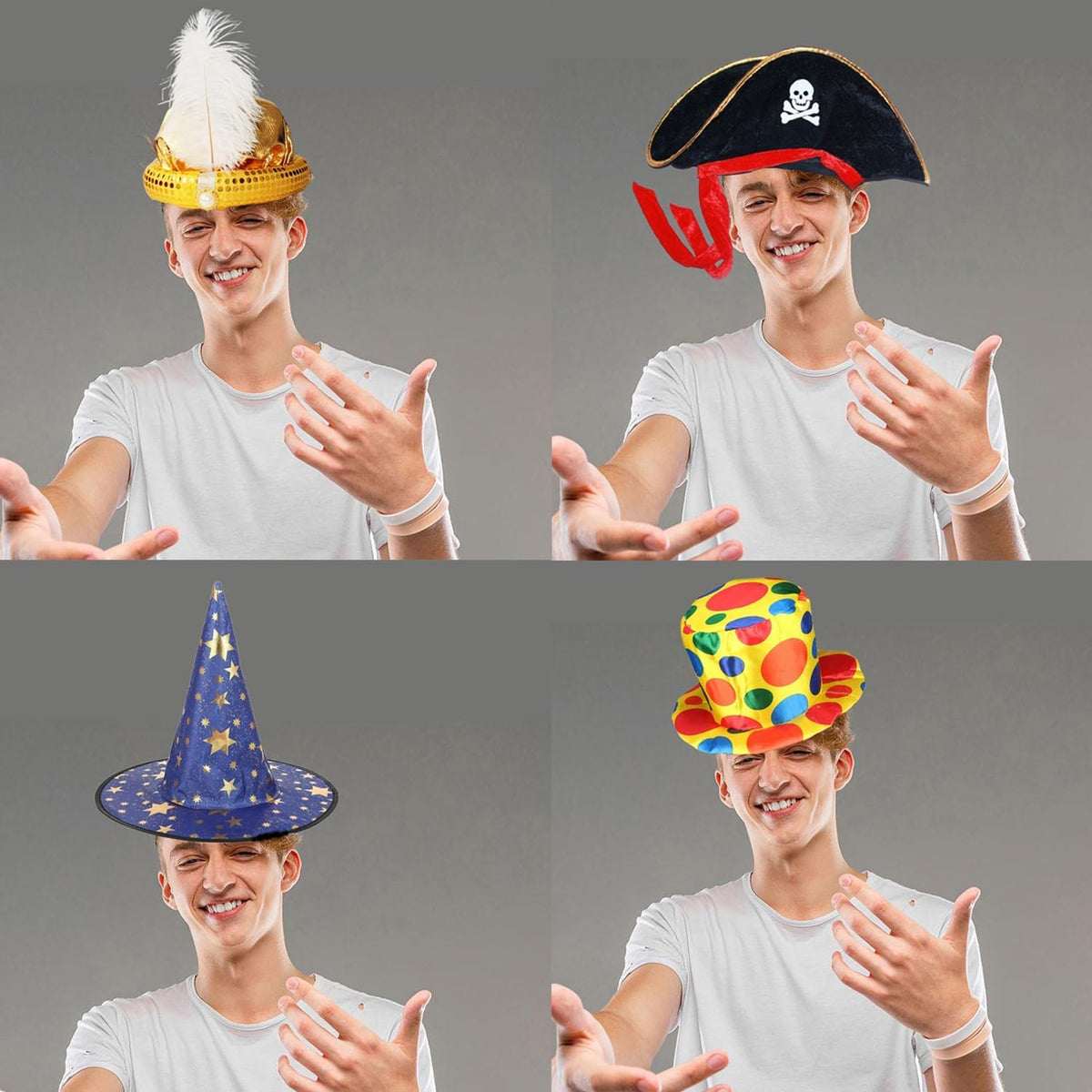 10 Assorted Funny Costume Hats, Crazy Party Hats, Silly Hats For Adults Teens...