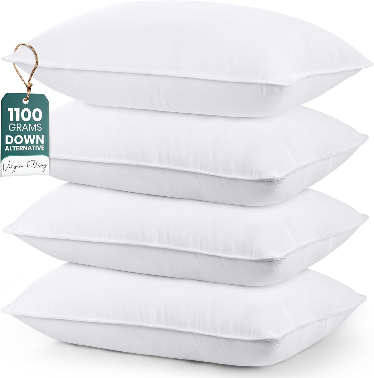 Utopia Bedding Bed Pillows for Sleeping (White), Queen Size Set of 4, Hotel P...