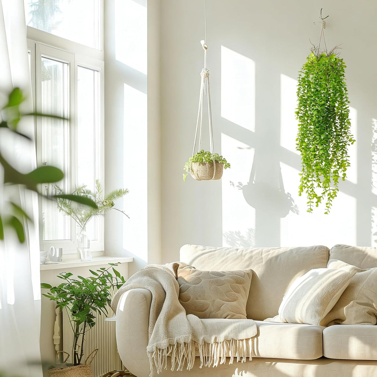 dallisten 4 Pack Fake Hanging Plants, 38" Artificial Hanging Eucalyptus ...