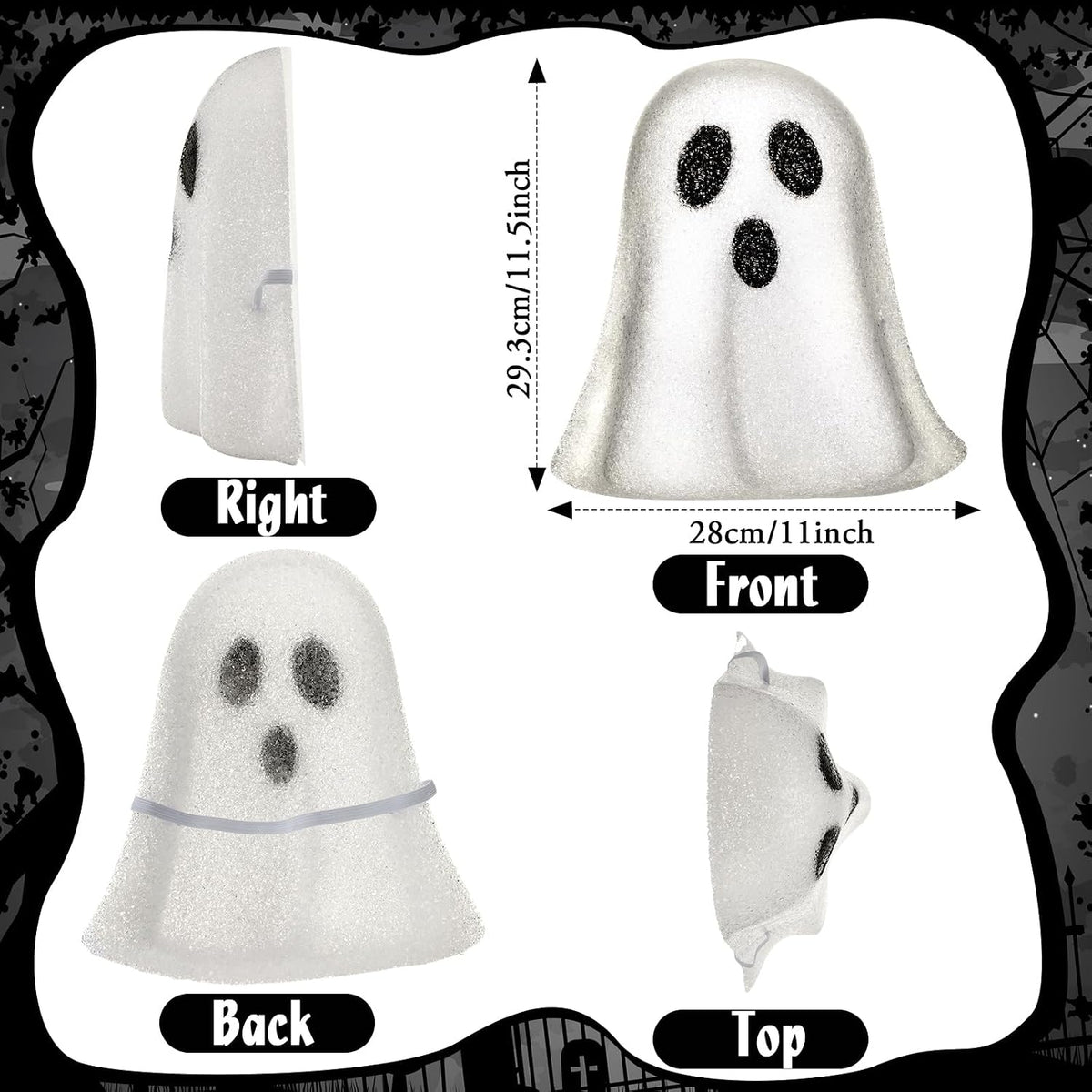 Aurelema 2 Pcs Halloween Porch Light Cover, Ghost