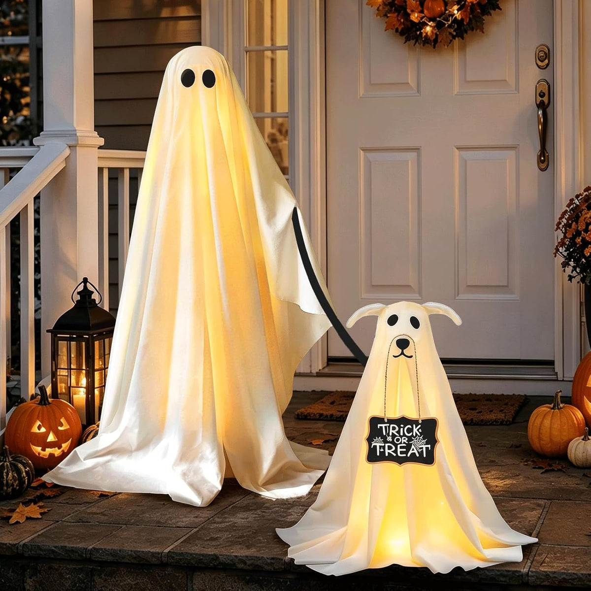 2 Pack Spooky Ghost Dog Halloween Decor Indoor for Party Decorations