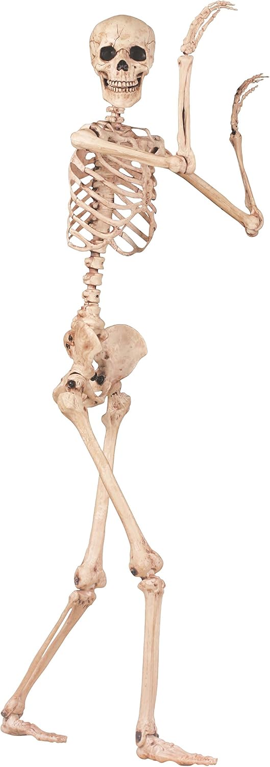 Crazy Bonez Original Pose-N-Stay Halloween Skeleton, 5 FT – Life-Size