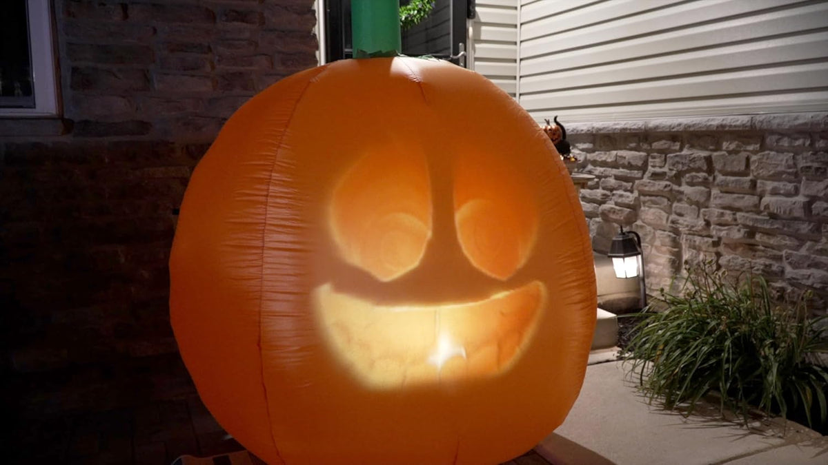 Inflatable Jabberin' Jack 5 Foot Tall Talking Animated Pumpkin with 56 In...