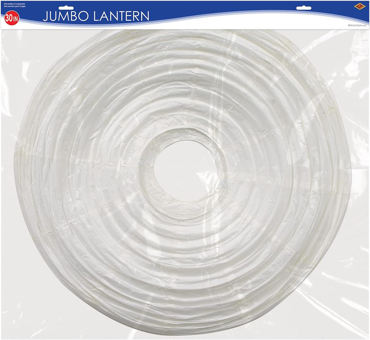Beistle White Jumbo Paper Lantern Hanging Decoration for Weddings, Bridal Sho...