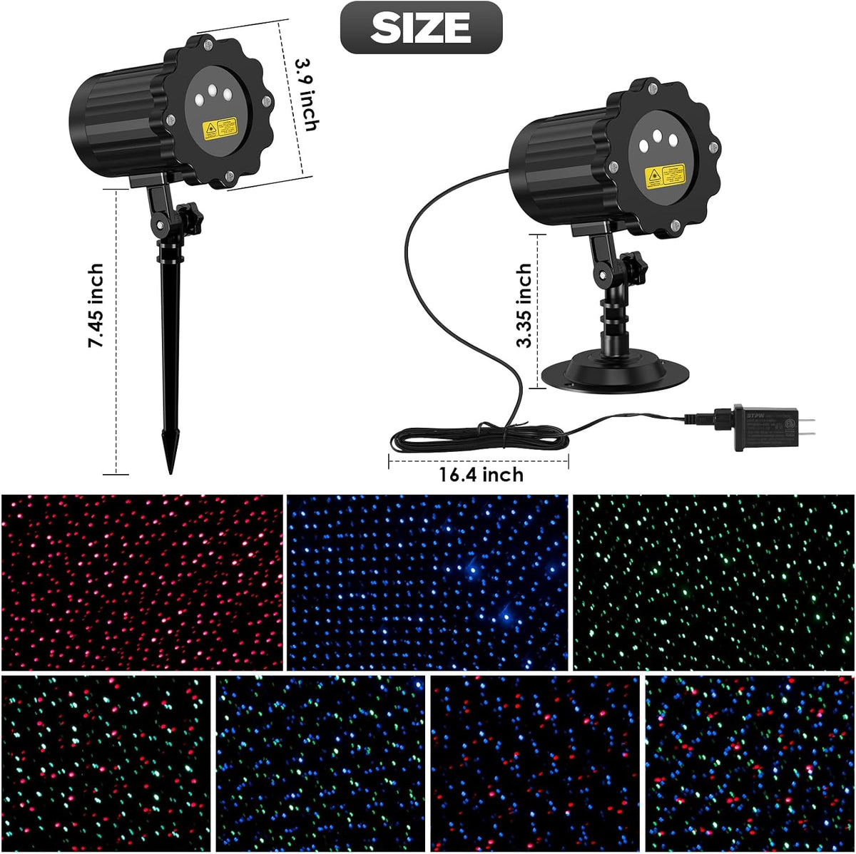 Laser Christmas Projector Lights Outdoor, 3 Colors RGB Christmas Laser Lights...