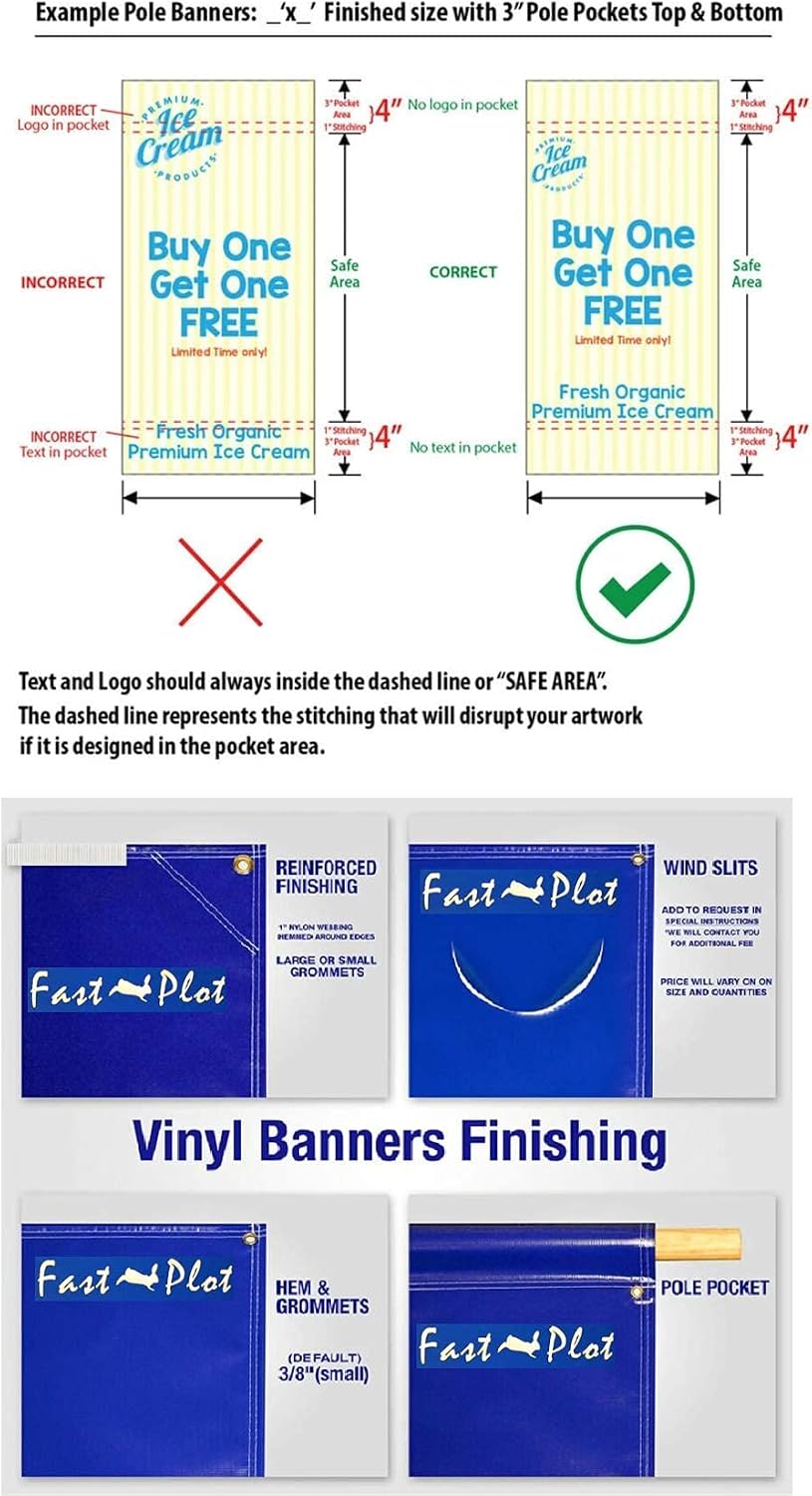 FastPlot Outdoor Scrim Vinyl Banner- Waterproof 15 mil 400g - 24inch x 60ft R...