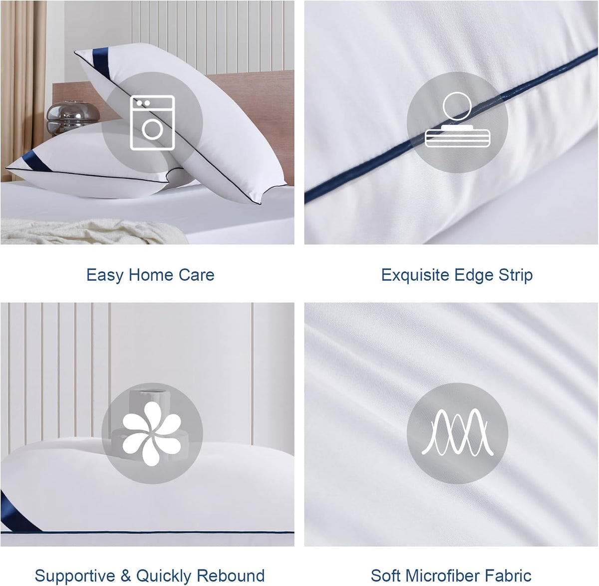 Meoflaw Bed Pillows Standard Size Set of 4, Luxury Hotel Pillows