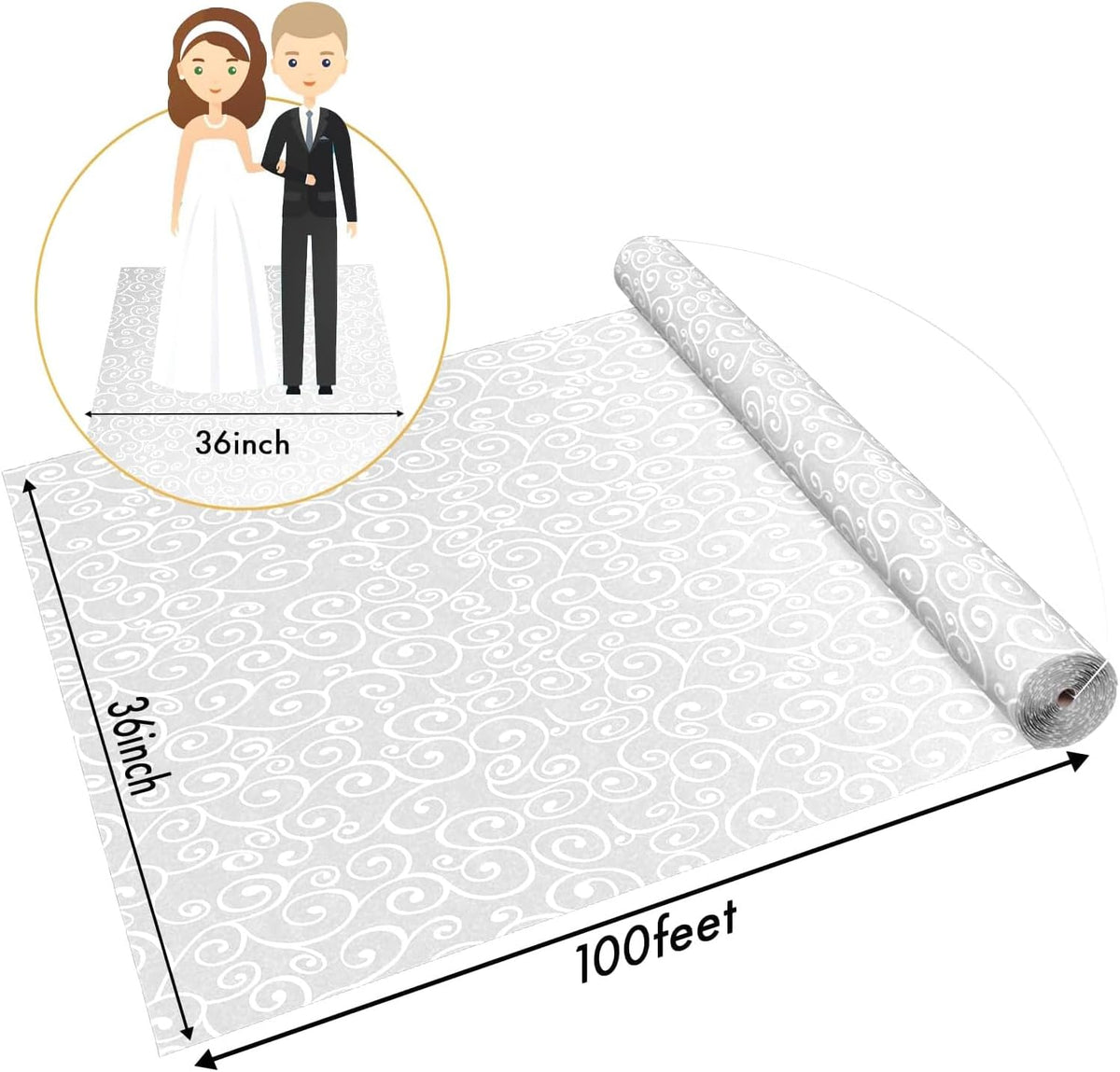 Thickened Aisle Runner, Vine, 3x100 Feet