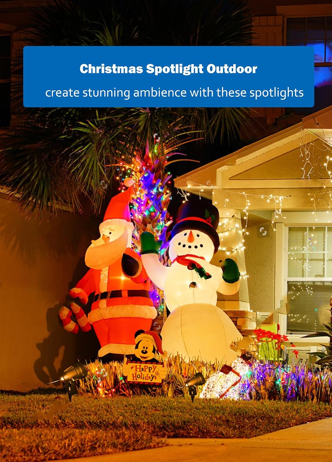 Halloween Christmas Spotlight Outdoor: 12W RGBW LED Spot Lights Outdoor with ...