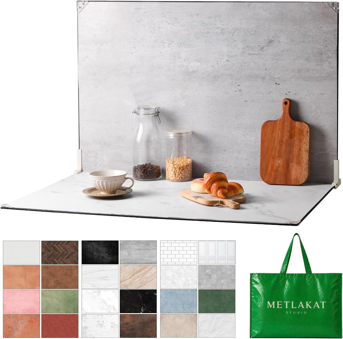 Food Photography Backdrops, 23x35inch, 12Pcs Double-Sided Paper