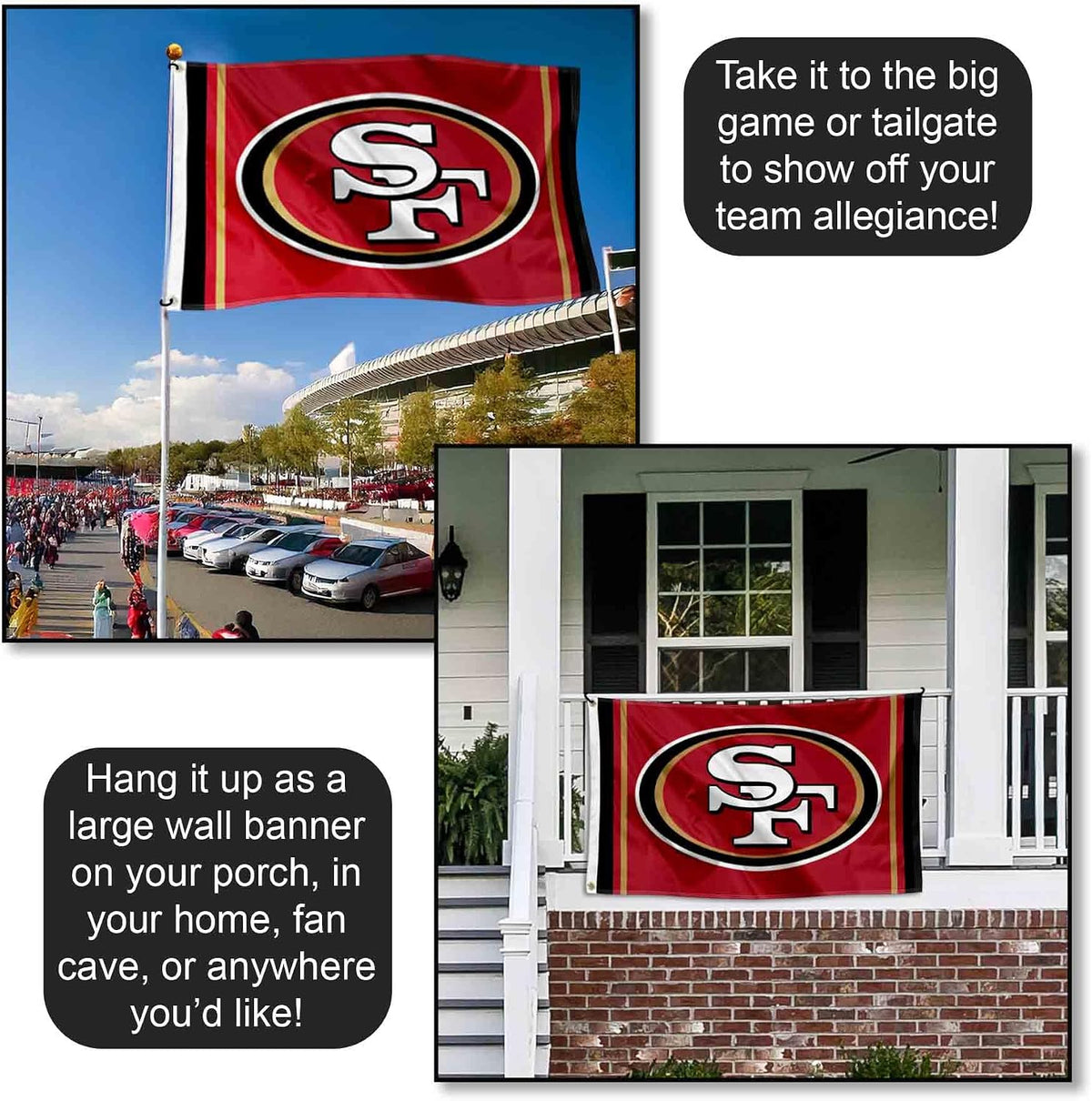 San Francisco 49ers SF Large 3x5 Flag