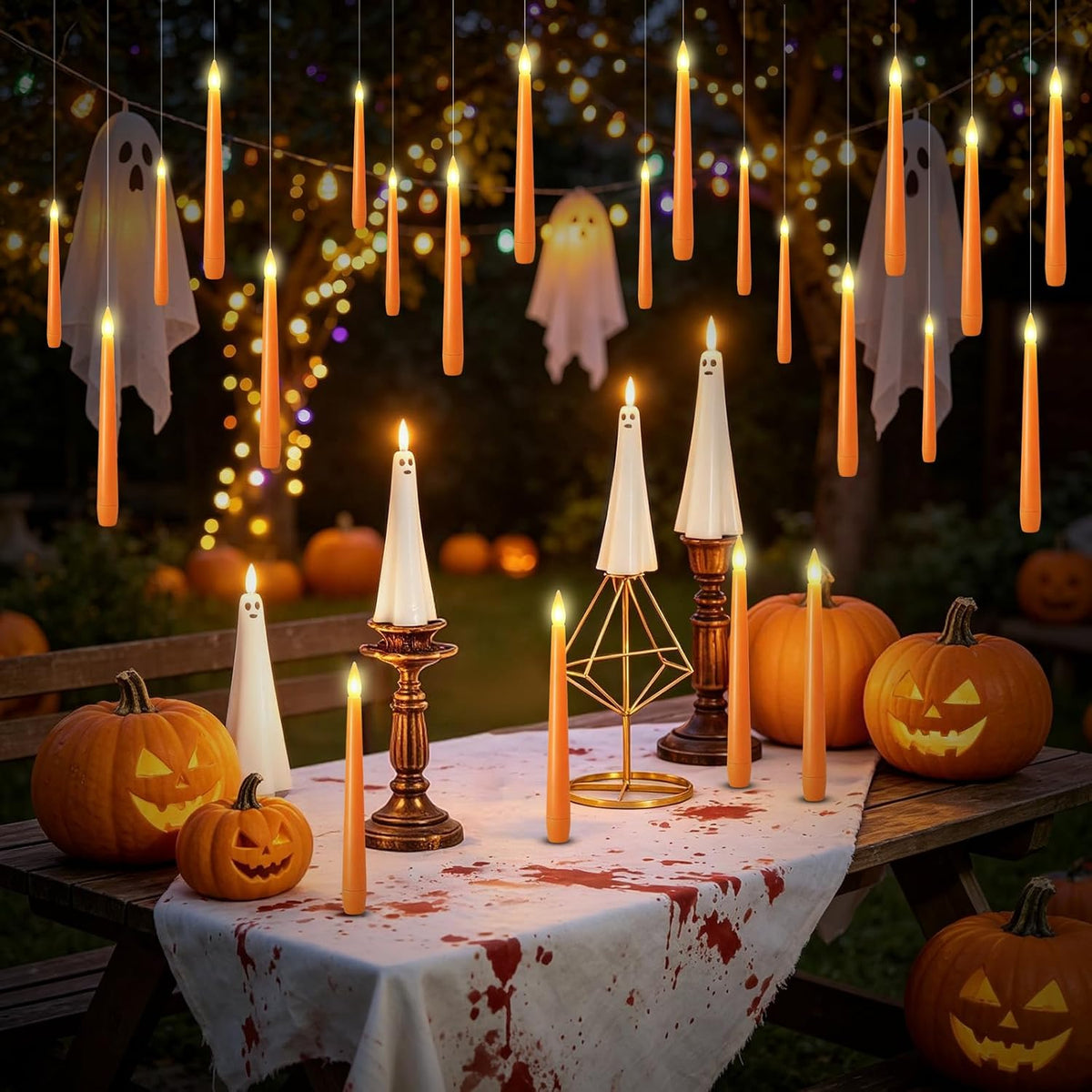 kakoya Flameless Floating Candles with Wand,20 Pcs Magic LED Hanging Taper Ca...