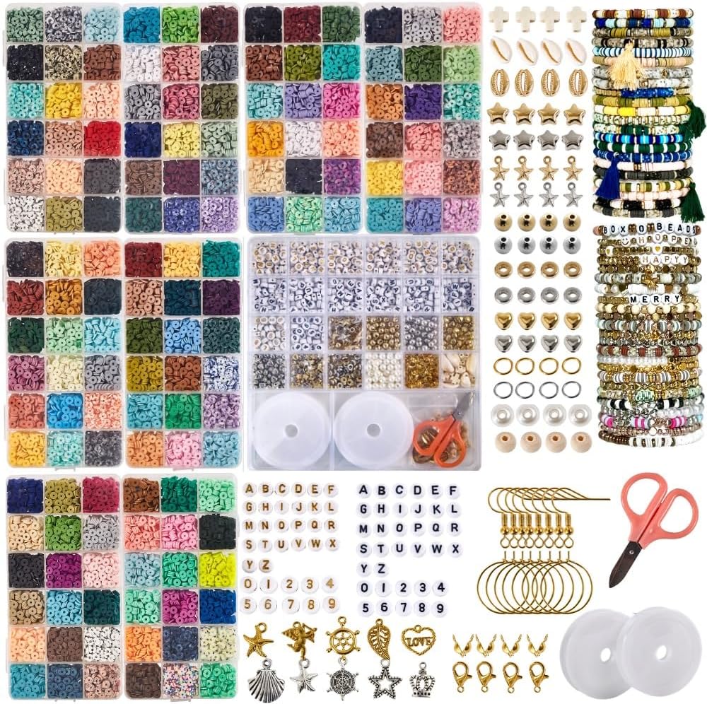 Box-O-Beads Earth Tones Clay Beads Bracelet Making Kit – 31,050 Pieces Friend...