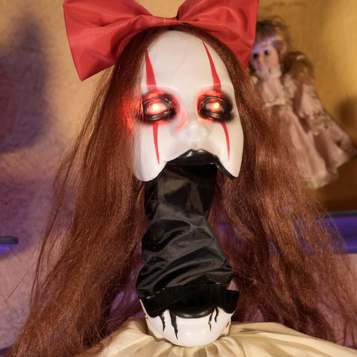 Haunted Hill Farm 5.4-Ft. Pop-Up Creepy Lady Halloween Animatronic