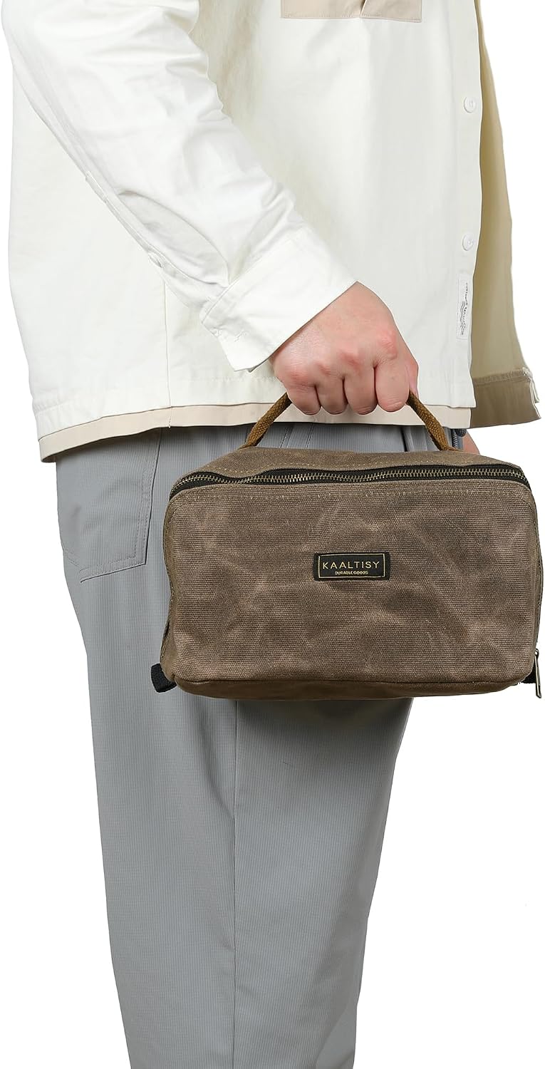 Canvas Tool Bag, Zippered Tool Pouch with Handle, 16 OZ Waxed Canvas Tool Sto...