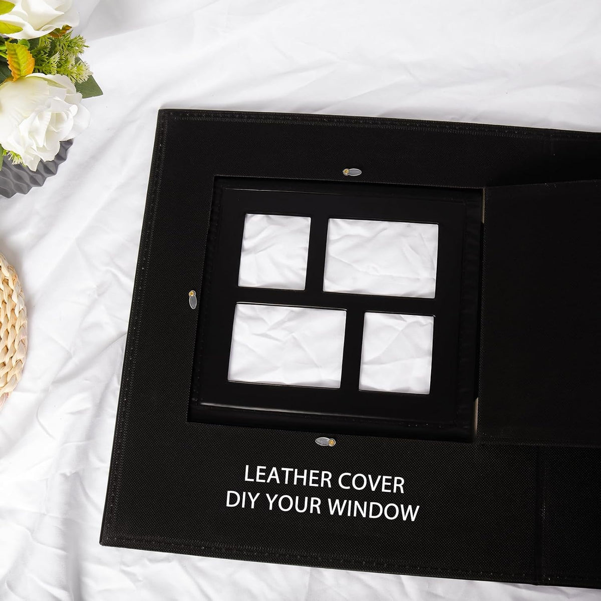 RECUTMS Photo Album 4x6 1000 Pockets Large Leather Family Photo Album Black
