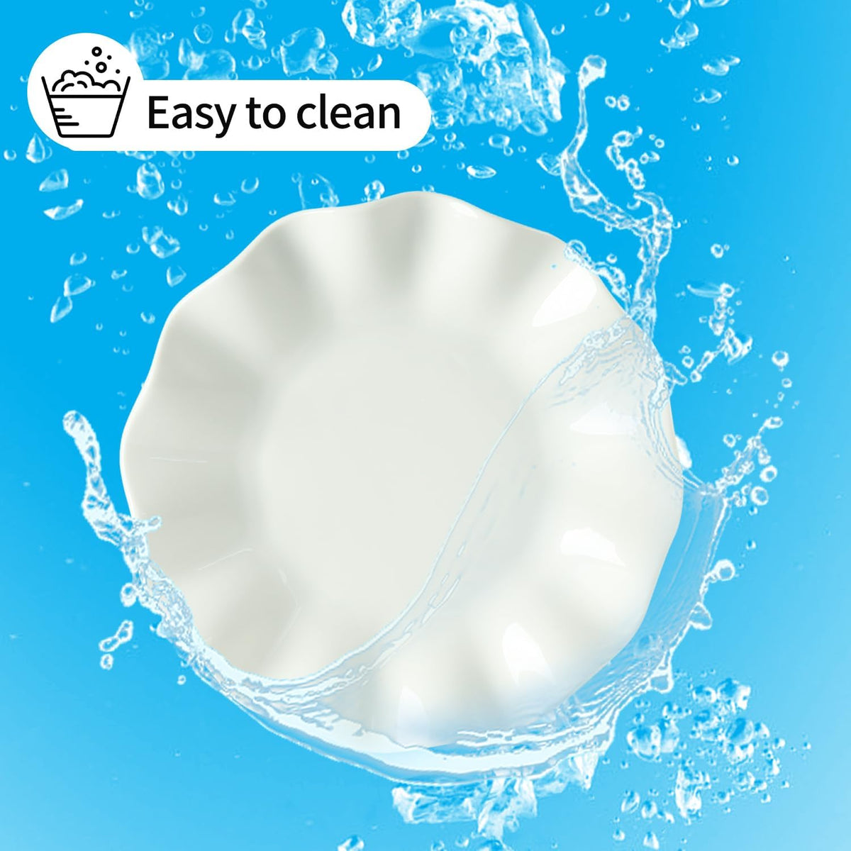 6 Inch Ceramic Small Dessert Plates, White Appetizer Plate Set, 18 Packs