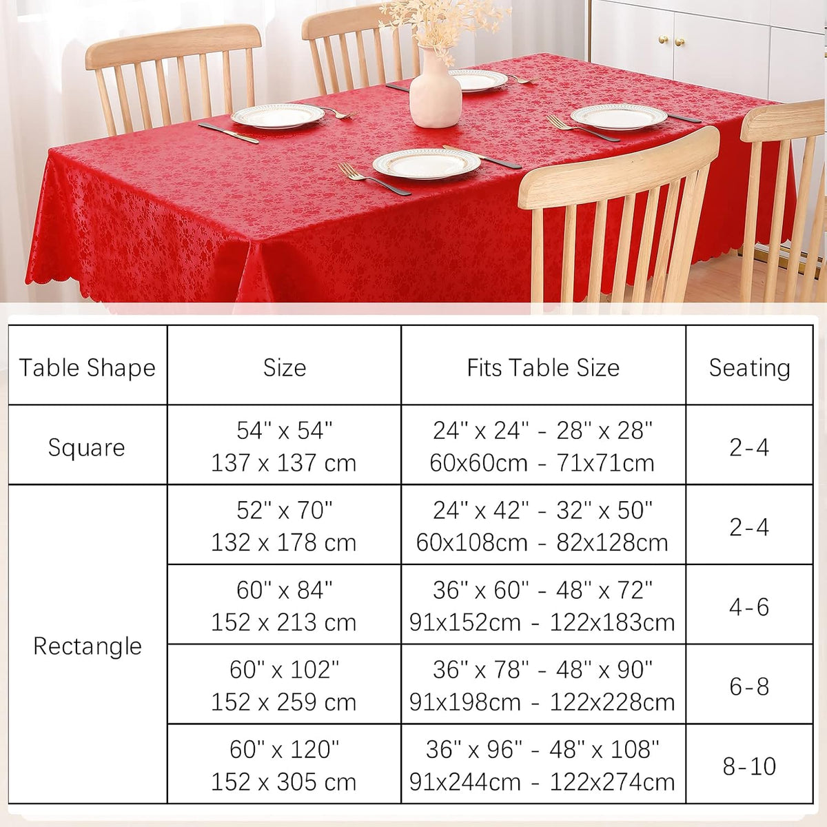 Smiry Rectangle Waterproof Heavy Duty Vinyl Tablecloths, 60 x 120 Inch