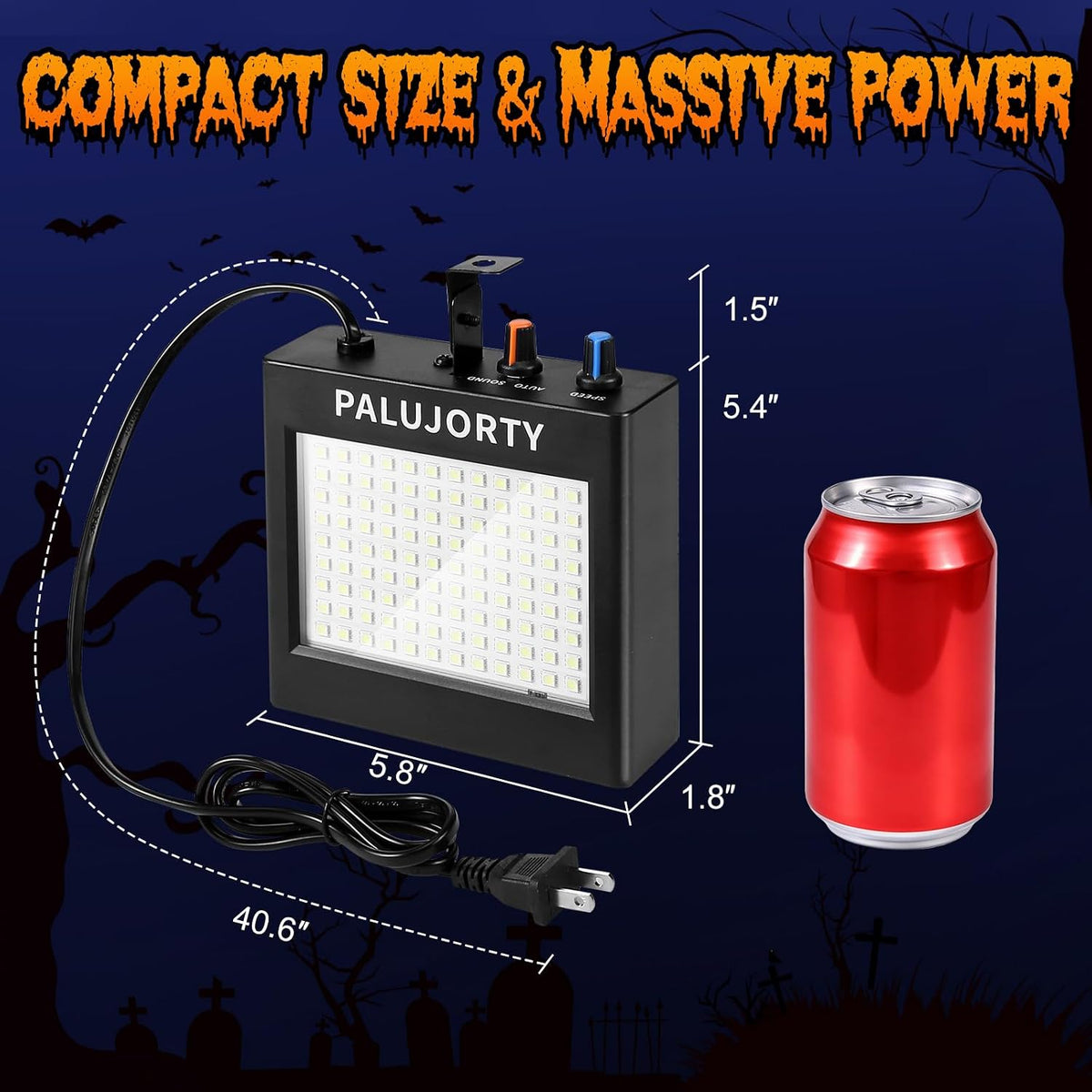 Strobe Light 2 Pack with Adjustable Speed, Sound-Active & Auto-Flash Modes