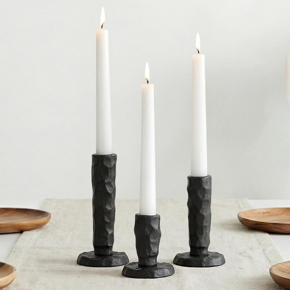 Sziqiqi Black Iron Candlstick Holders: Cast Iron Taper Candle Holder