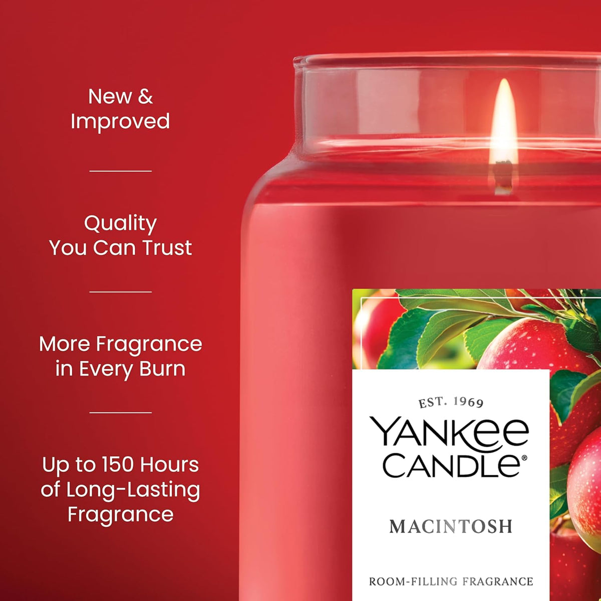 Yankee Candle Macintosh Scented Candle, 22oz Large Jar