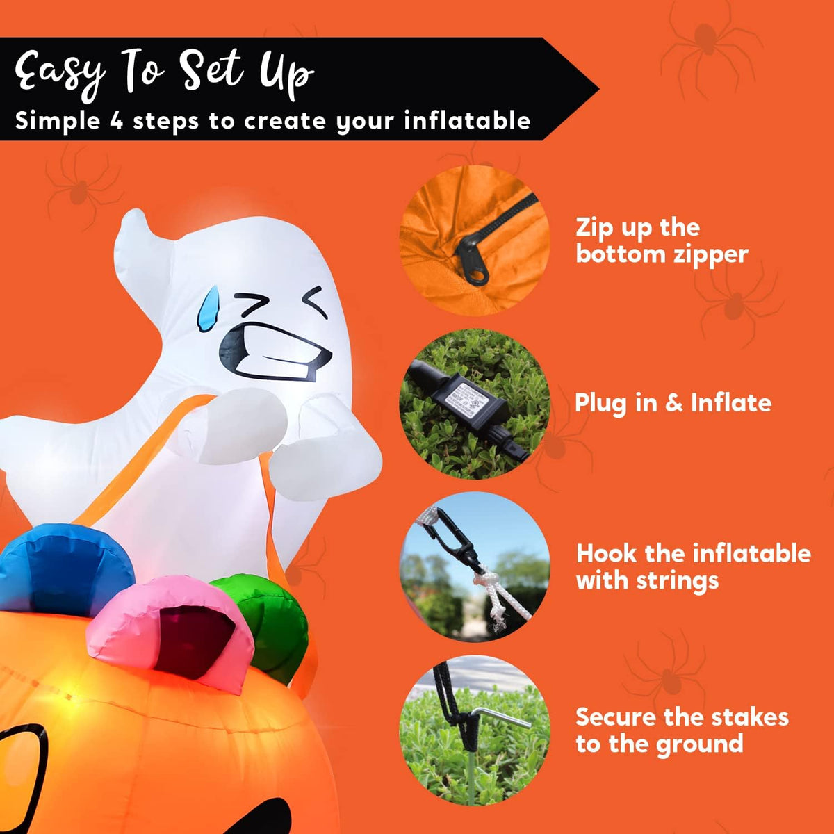 Joiedomi 5 FT Tall Halloween Inflatables Outdoor Decorations, Inflatable Cute...