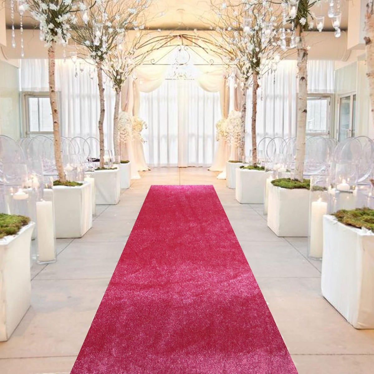FANPROMS Wedding Pink Aisle Runner 4x25 FT Wedding Velvet Aisle Runner for We...