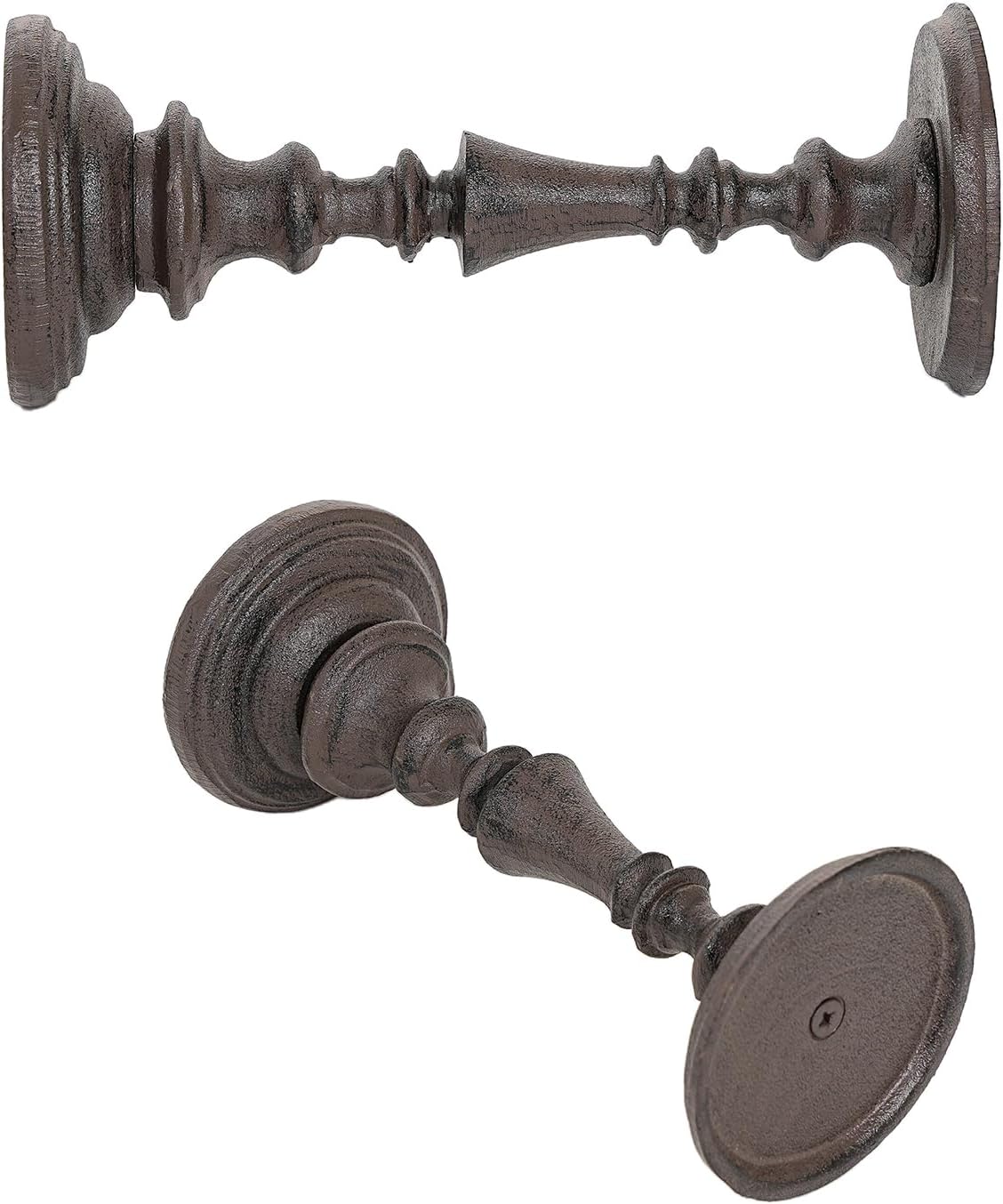 Sungmor Rustic Cast Iron Pillar Candle Holder, 9.6 Inches Tall