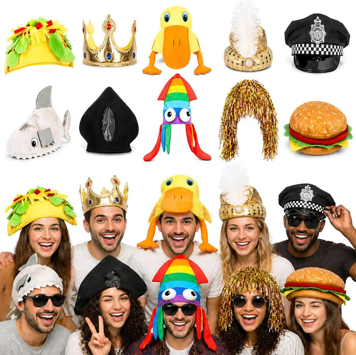 Funny Party Hats Bulk,Costume Crazy Hats for Adults, Photo Booth Props, Birthday Halloween Party Supplies