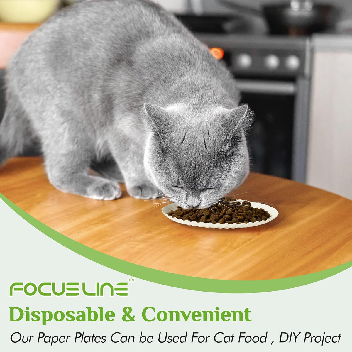 FOCUSLINE 6 Inch Paper Plates 1000 Count, White Small Plates Uncoated