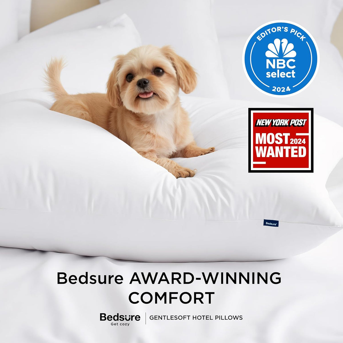 Bedsure Pillows Queen Size Set of 2, Bed Pillows for Sleeping