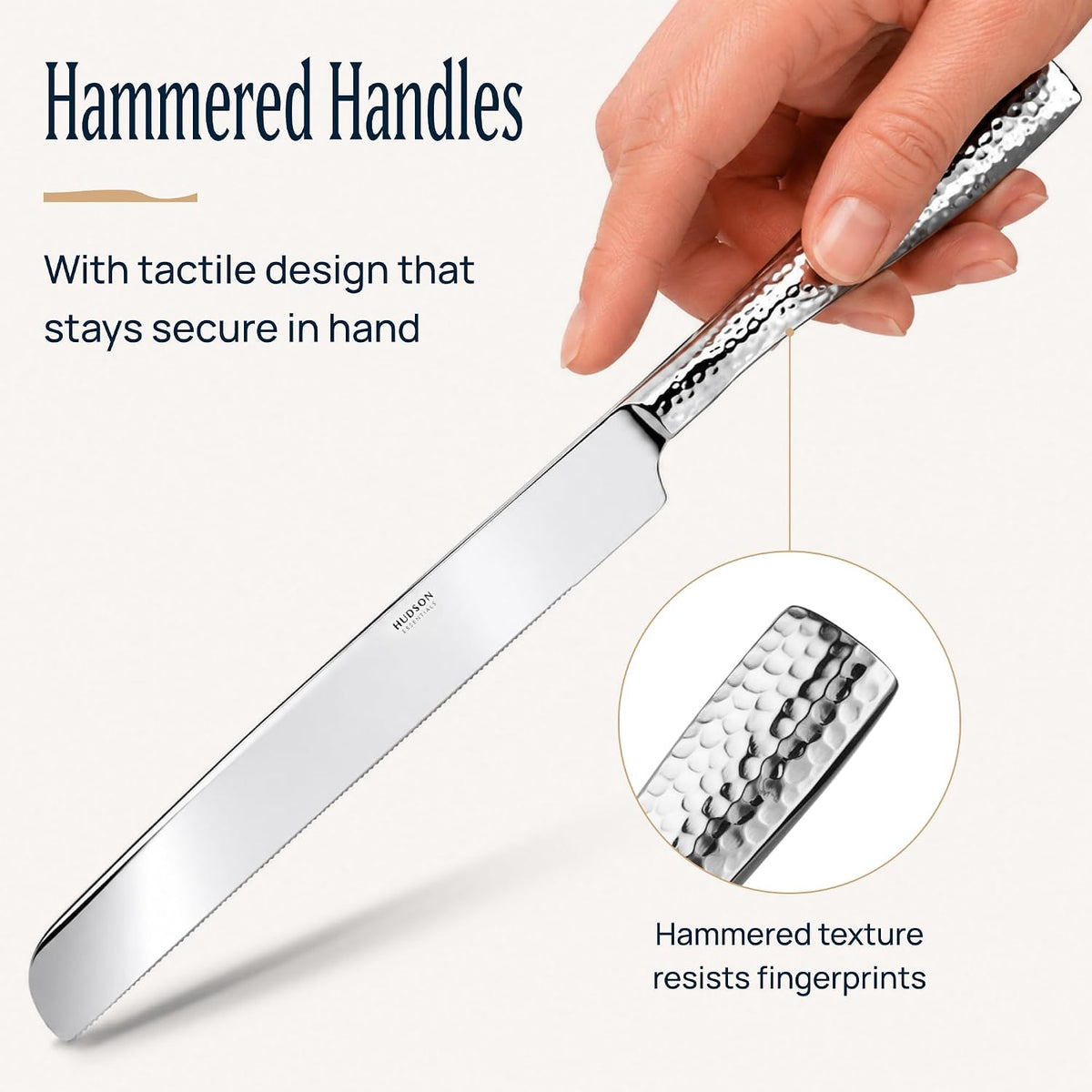 Hudson Essentials Hammered 18/10 Stainless Steel Hostess Serving Utensil Set,...