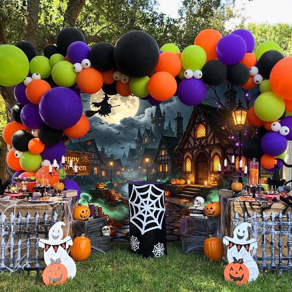 20x10ft Halloween Backdrop Haunted House Halloween Backdrop for Photography